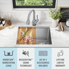 24” Workstation Undermount Single Bowl 16 Gauge Stainless Steel Laundry Utility Kitchen Sink with WorkFlow™ Ledge and Accessories